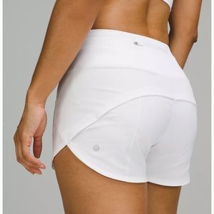 lululemon white speed up shorts